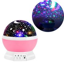 Abajur Infantil Quarto Projeção de Estrelas e Lua Giratória