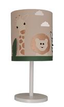 Abajur Infantil Safari Cúpula Tecido 20x42 Cáqui