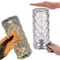 Abajur Led Luminaria De Mesa Cristal Usb C/Controle 16 Cores