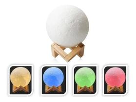 Abajur Luminária 3d De Mesa Lua 5 Cores Touch decoração