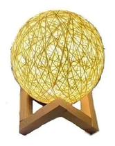 Abajur Luminária Bivolt Lua Barbante Decora Mesa Quarto Bola Abajur Luminária Bivolt Lua Barbante Decora Mesa Quarto Bola
