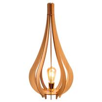 Abajur Luminária Chão Vazado Gota Madeira MDF Rustico Pequena
