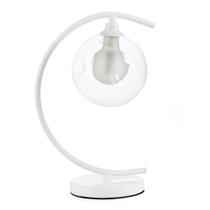 Abajur Luminária De Mesa Aro Lua Harmony Base Redonda Branco