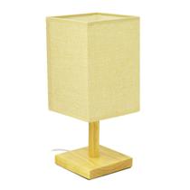 Abajur Luminária De Mesa Base De Madeira Quadrado Abajur Luminária De Mesa Base De Madeira Quadrado