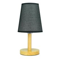 Abajur Luminária de Mesa Base de Madeira redonda Abajur Luminária de Mesa Base de Madeira redonda