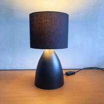 Abajur luminária de Mesa Bojudo Preto de Alumínio Com Cúpula Para Decoração Sala, Quarto, Cama, Escritório Corredor
