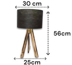 Abajur Luminaria De Mesa Cabeceira Cama Para Quarto 56 cm de altura - ACB TORNEADOS