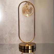 Abajur luminária de mesa cadre bronze com vidro champanhe cod. AB1378BZ 17X12X42CM - Studioluce