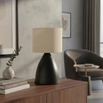 Abajur luminária de Mesa Clássico Elegante Bojudo Cor Preto Para Decoração iluminação Casa Sala Corredor Quarto Escritório