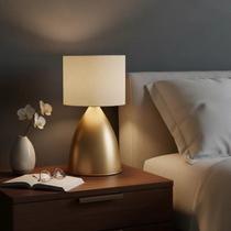 Abajur luminaria de Mesa Clássico Elegante Bojudo Dourado Com Cúpula Decoração Iluminação de Casa Sala Quarto Escritório