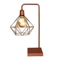 Abajur Luminaria De Mesa Com Aramado Retro cor Cobre com Cobre