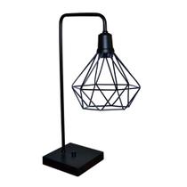 Abajur Luminaria De Mesa Com Aramado Retro - Preto Abajur Luminaria De Mesa Com Aramado Retro - Preto