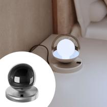 Abajur Luminaria De Mesa Dama Moderno Com Interruptor Com Globo Vidro 10cm e Lampada branco frio