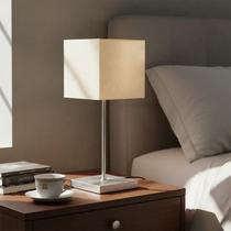 Abajur luminária de Mesa Elegante Moderno Quadrado Escovado Com Interruptor Com Cúpula Decoração Iluminação Casa