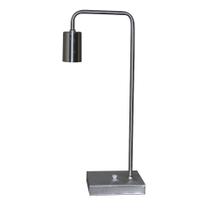 Abajur Luminaria De Mesa estilo retrô Prata com 01 haste curva Ideal para lâmpadas filamento LED