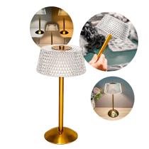 Abajur Luminária de Mesa LED Recarregável 3 Tons de Luz com Controle Touch, Bateria Durável