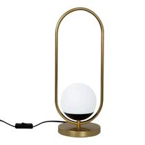 Abajur luminaria de Mesa Luxo Tubo Oval + Vidro Globo bivolt E27