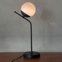 Abajur Luminária de Mesa Michelle Com Interruptor Com Vidro Globo 12cm de alumínio bivolt