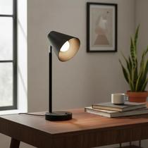 Abajur Luminária De Mesa Moderno elegante Direcionável Preto Com Interruptor Decoração Iluminação Casa