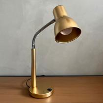 Abajur Luminária de Mesa moderno elegante Inclinado Dourado Com Interruptor