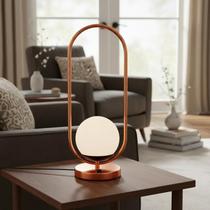 Abajur luminária de Mesa moderno Oval Jabuticaba com interruptor Com Vidro Globo 12cm