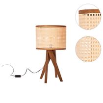 Abajur Luminária de Mesa Moderno P Quarto Escritório Dourado Madeira Cúpula Abajur Luminária de Mesa Moderno P Quarto Escritório Dourado Madeira Cúpula