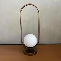 Abajur luminária de mesa Oval Com Interruptor e Vidro Globo 12cm Iluminação Casa, Sala, Quarto e cabeceira de cama, Corredor Sala