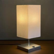 Abajur luminária de Mesa Quadrado de alumínio Com Interruptor Com Cúpula Ref 49 Abajur luminária de Mesa Quadrado de alumínio Com Interruptor Com Cúpula Ref 49