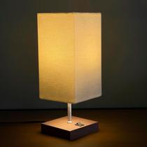 Abajur luminária de Mesa Quadrado MDF Com Interruptor Com Cúpula Para Decoração Casa e Sala, Quarto Cama e Cabeceira, Escritório estudar Abajur luminária de Mesa Quadrado MDF Com Interruptor Com Cúpula Para Decoração Casa e Sala, Quarto Cama e Cabeceira, Escritório estudar