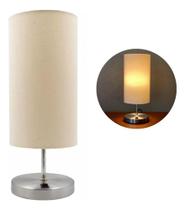 Abajur Luminária De Mesa Redondo Com Interruptor Com Cúpula Algodão Ref 84 Para Sala, Quarto, Cabeceira, Escritório Abajur Luminária De Mesa Redondo Com Interruptor Com Cúpula Algodão Ref 84 Para Sala, Quarto, Cabeceira, Escritório
