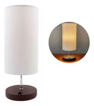 Abajur Luminária De Mesa Redondo Com Interruptor Com Cúpula Algodão Ref 84 Para Sala, Quarto, Cabeceira, Escritório Abajur Luminária De Mesa Redondo Com Interruptor Com Cúpula Algodão Ref 84 Para Sala, Quarto, Cabeceira, Escritório