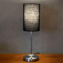 Abajur luminária de Mesa Redondo Escovado Com Interruptor Com Cúpula Para Sala de Estar, Quarto e Cabeceira de Cama, Escritório