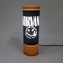 Abajur luminária de mesa rock Nirvana Smile Abajur luminária de mesa rock Nirvana Smile