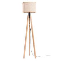 Abajur Luminária de Piso Tripé Apollo Cúpula Linho Cru Madelustre Abajur Luminária de Piso Tripé Apollo Cúpula Linho Cru Madelustre