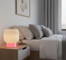 Abajur Luminária de Quarto Sala Escritório Lâmpada LED Design Moderno sem aquecimento Rosa