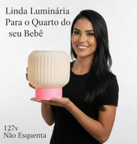 Abajur Luminária de Quarto Sala Escritório Lâmpada LED Sem aquecimento Base Rosa