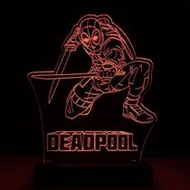 Abajur Luminária Deadpool Em Led Efeito 3d Dp01