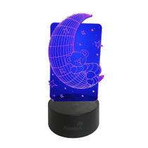 Abajur Luminária Decorativa Led 3D Lua