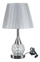 Abajur Luminaria Decorativo Quarto Sala mesa de cabeceira Cristal Com Led 42cm Tippi -