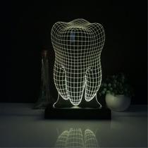 Abajur Luminária Dente 3D LED Decorativo - Tecnotronics