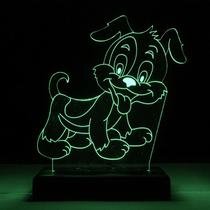 Abajur Luminária Dog Cachorro Funny Puppy LED 3D