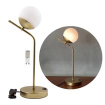 Abajur luminaria Escritorio, Sala, Mesa, C/ Vidro Esfera/globo + Lâmpada G9 Bivolt