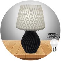 Abajur Luminária Espiral De Mesa Quarto Moderno C/ Lâmpada