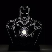 Abajur Luminária Homem De Ferro Marvel Led