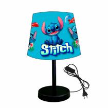 Abajur luminaria infantil 15x20 stitch azul