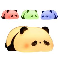 Abajur Luminaria Infantil Led Silicone Panda Luz Noturna