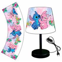 Abajur luminaria infantil quarto bebe 15x20 stitch aloha