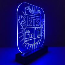 Abajur Luminária Led Banda Bts Coreana Kpop Decorativa - Tecnotronics