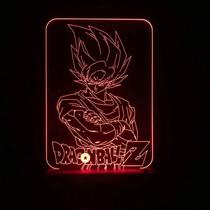 Abajur Luminária Led Goku Sayajin Dragon Ball Z Decorativo