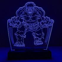 Abajur Luminária Led Hulk Vingadores Decorativa